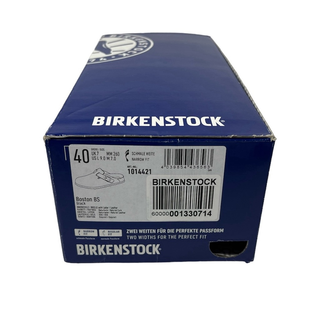 **SOLD**     Birkenstock Boston Exquisite Leather Black Blackout Men 7 Euro 40 - Picture 11 of 16